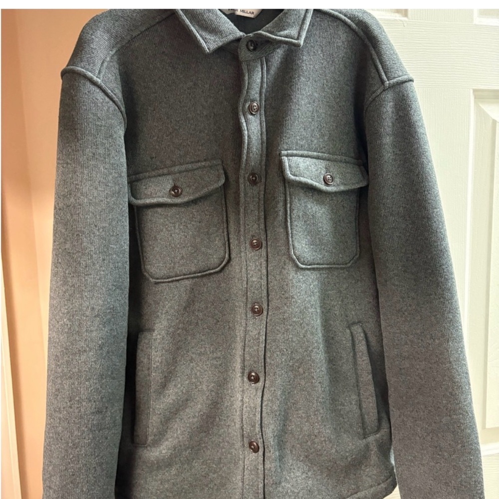 Peter Millar Gray Wool-Blend Military Field Jacket